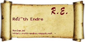 Róth Endre névjegykártya