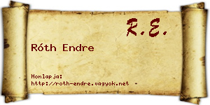 Róth Endre névjegykártya