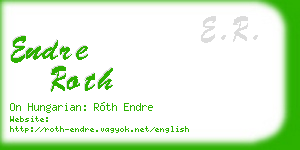 endre roth business card